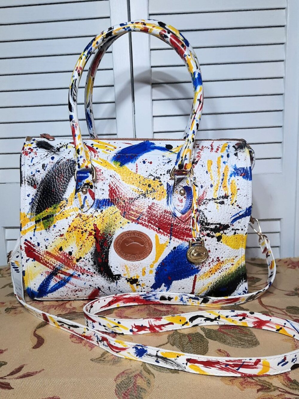 Vintage Dooney & Bourke Dipinta Inspired Leather Satchel (Cross Listed).